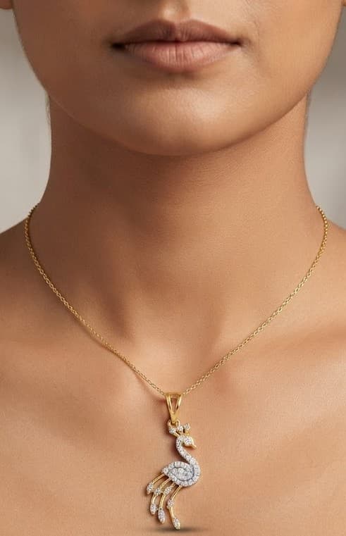 Diamond Peacock Pendant — image 1