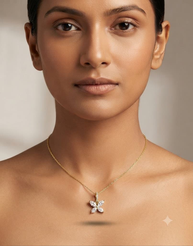 Marquise Diamond Butterfly Pendant — image 1