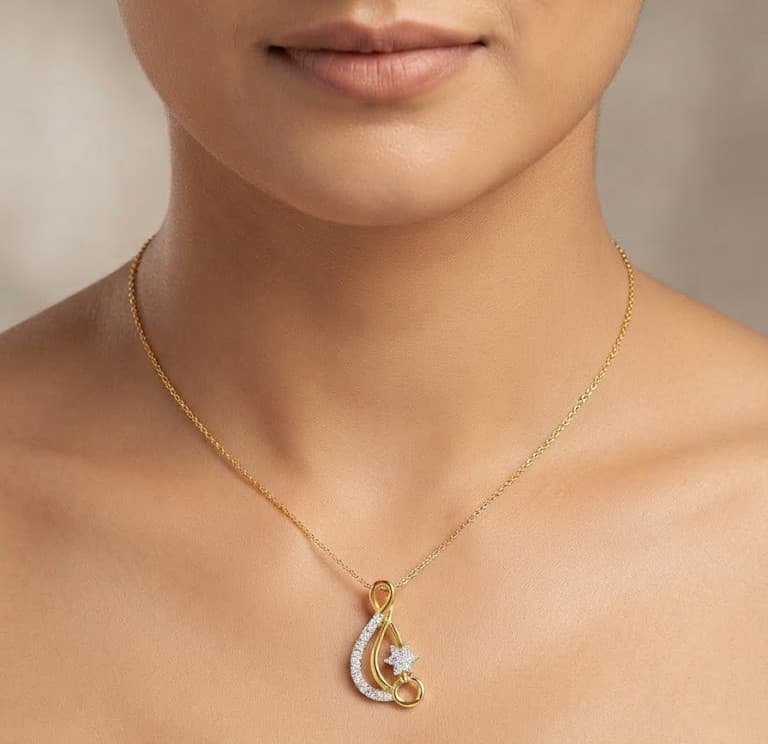 Diamond Star Swirl Pendant — image 1