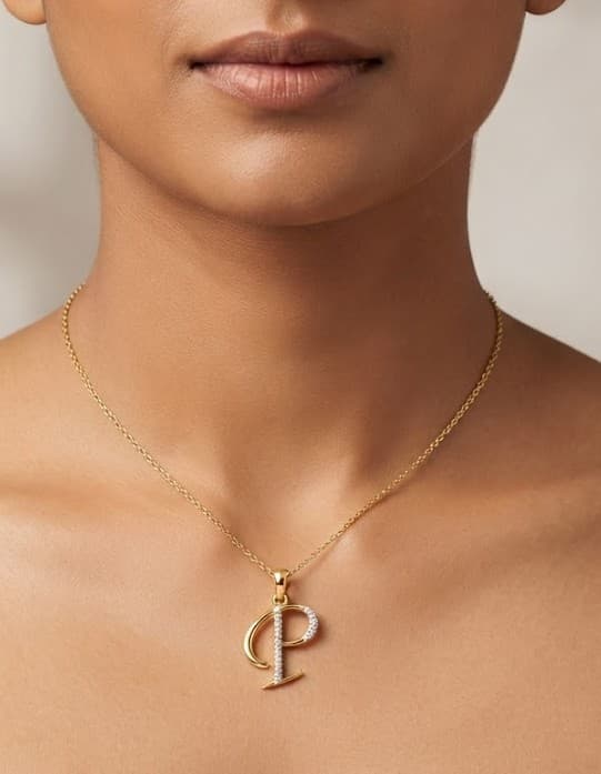 Initial "P" Diamond Pendant — image 1
