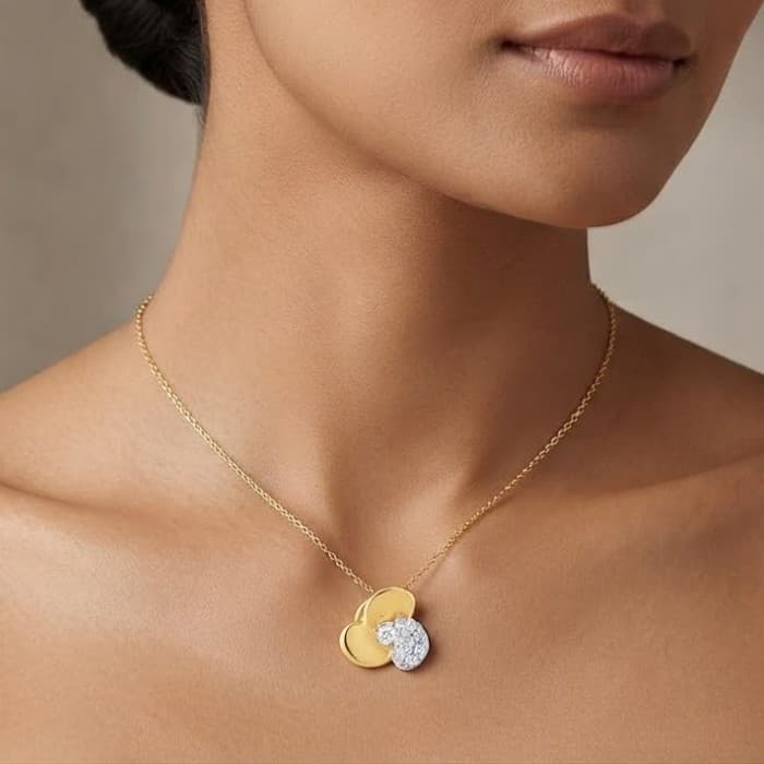 Triple Petal Cluster Diamond Pendant — image 1