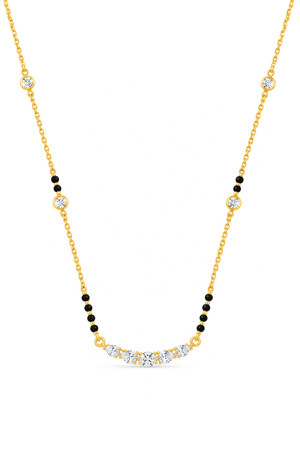 Cascading Bezel-Set Multi-Diamond Mangalsutra — image 1